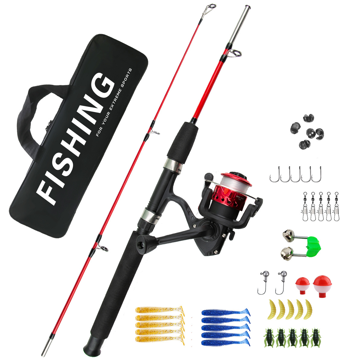Ice Fishing Reel - 2-częściowy zestaw wędek do łowienia pod