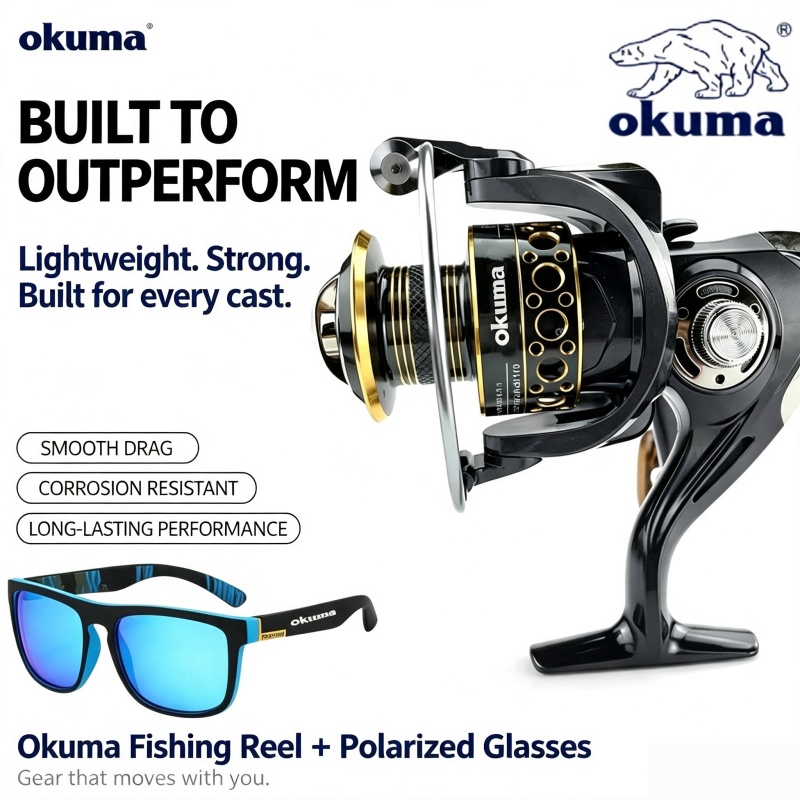 Ice Fishing Reel - OKUMA-Kołowrotek spinningowy, metalowy ultralekki kołowrotek wędkarski,